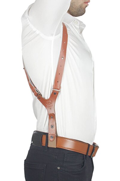 Polis Sepeti Profesyonel Deri Koltuk altı Tabanca Kılıfı Taba-Universal