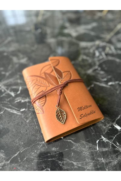 EratCo Öğretmenler Günü Hediyesi İsme Özel Deri Defter Eskitme Görünümlü