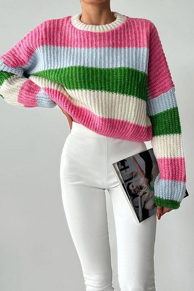 Lucax Color Blocked Women's Sweater-Colored Sweater-Women's Sweater-Sweater