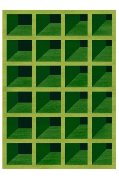 Rugs Modern Halı Green Geometric Checkered Colorful Woven Base Decorative Car...