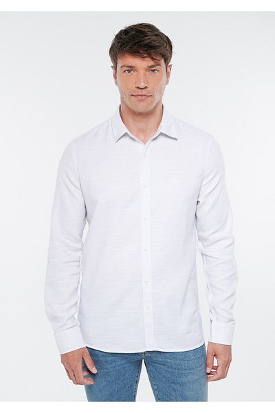 Mavi Vyšívaná bílá košile Slim Fit / Slim Fit 0210330-70080