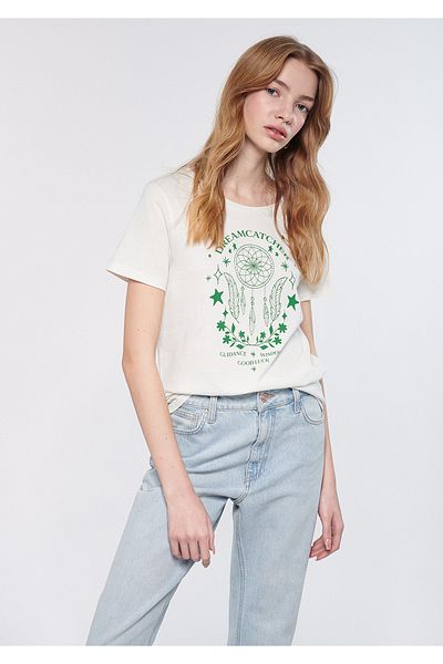 Mavi Tricou alb cu imprimeu Dream Catcher, cu croială normală / croială normală 1611299-70057