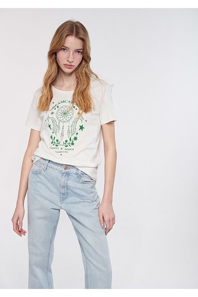 Mavi Tricou alb cu imprimeu Dream Catcher, cu croială normală / croială normală 1611299-70057