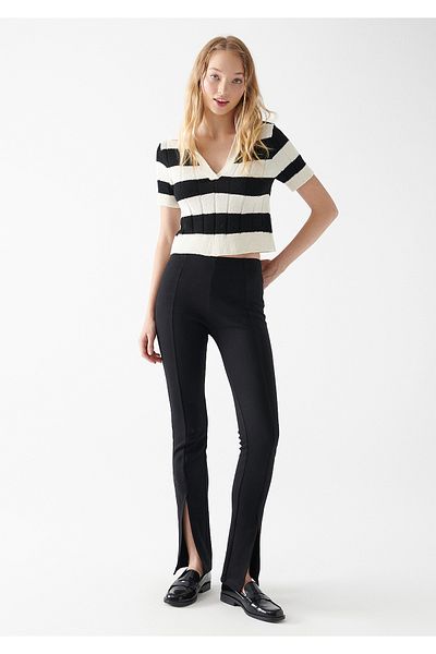 Mavi Slit Detailed Black Trousers 1010324-900