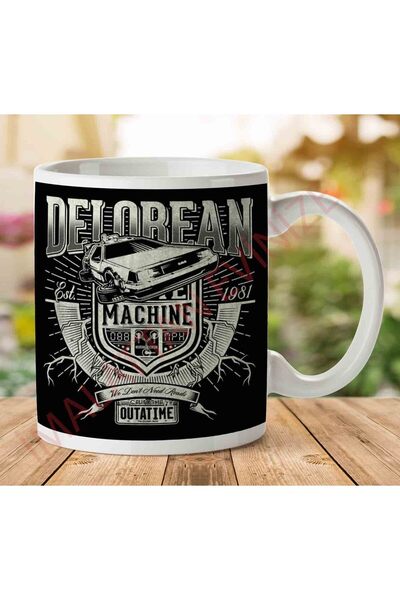 ART HEDİYE 1-1640 Outatime Delorean Back To The Future كوب مطبوع على الجانبين...