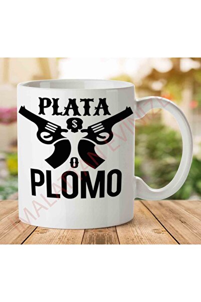 ART HEDİYE كوب PLATA O PLOMO PABLO ESCOBAR مطبوع على الجانبين