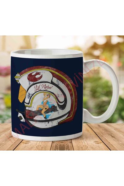ART HEDİYE 1-1519 Lil Rebel Helmet Star Wars Two Sided Printed Mug Cup.jpg