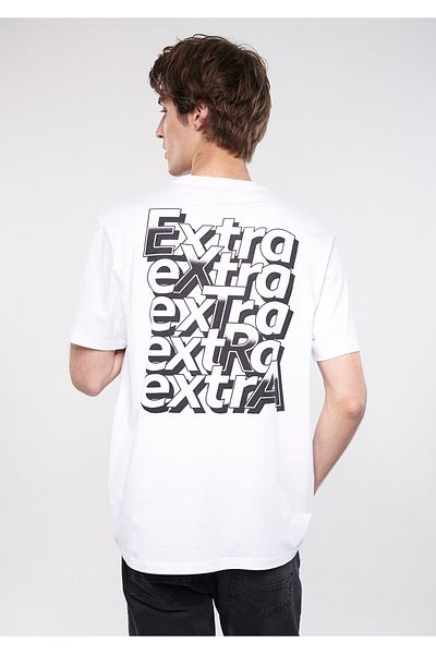 Mavi Extra Back Printed White T-shirt Regular Fit / Normal Cut 0611511-620