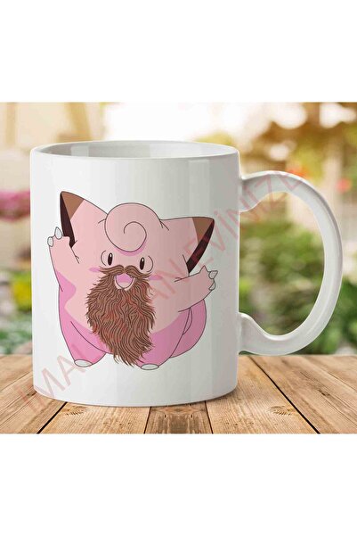 ART HEDİYE 1-803 Beardemon Clefairy Pokemon Beardjpeg Two Sided Printed Mug C...