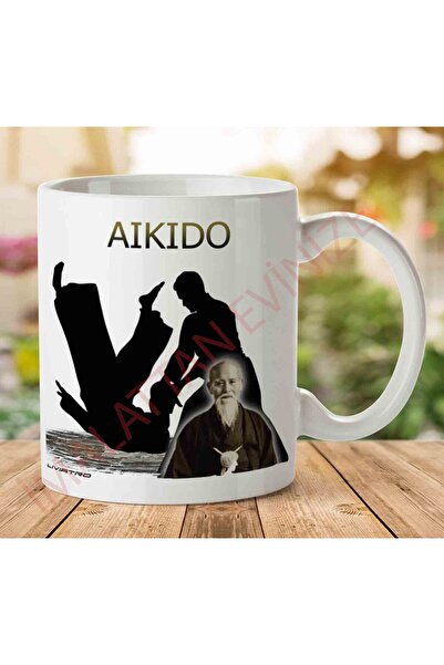 ART HEDİYE كوب Aikido من Murihei Uesheda مطبوع على الجانبين.jpg