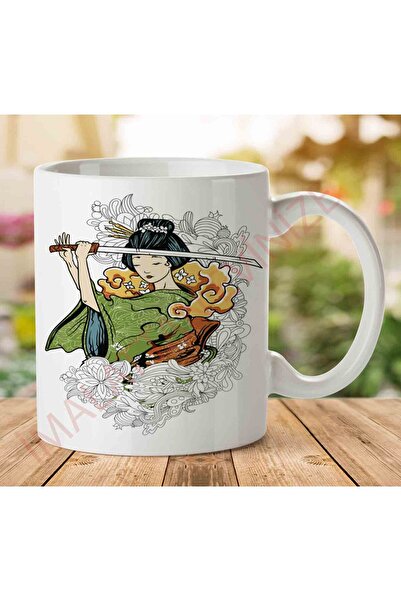 ART HEDİYE كوب ساموراي ياباني مطبوع على الجانبين.jpg