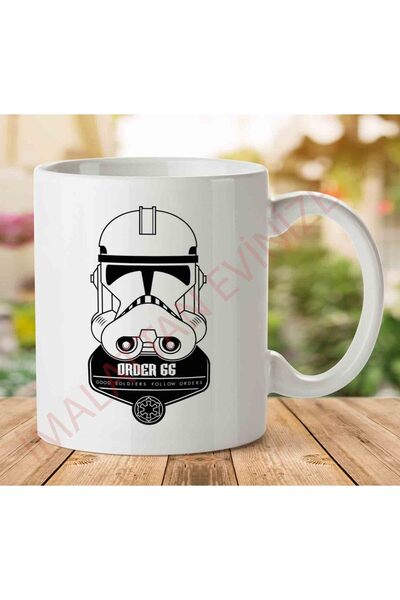 ART HEDİYE 1-2092 كوب Storm Trooper رقم 66 مطبوع عليه حرب النجوم السوداء على ...