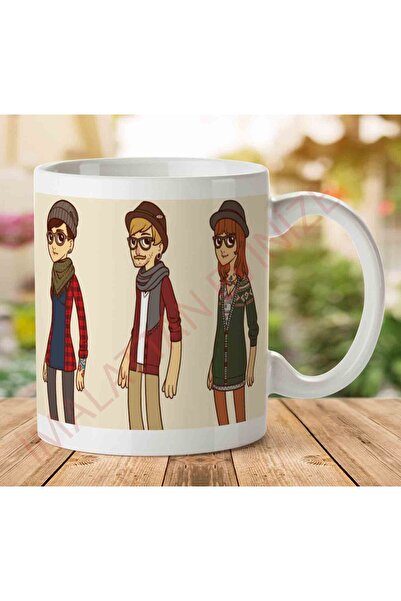 ART HEDİYE كوب مطبوع عليه وجهين من Hipster Human.jpg