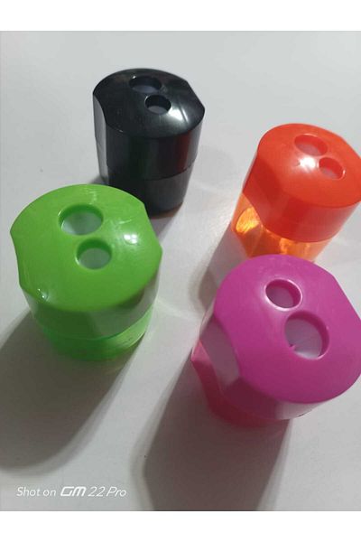 Mikro مبراة قلم رصاص ذات غرفة كبيرة مع غطاء فتاحة مزدوجة (4 قطع)