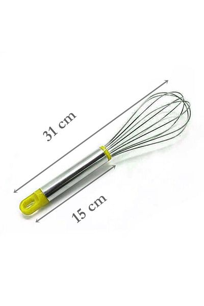 EbruliHomeArt Steel Wire Whisk Yellow