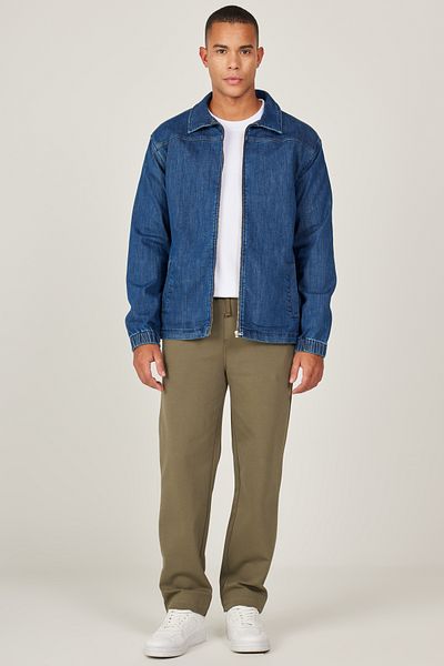 AC&Co / Altınyıldız Classics Pánský dětský džínový kabát s límečkem Indigo Standard Fit normálního střihu