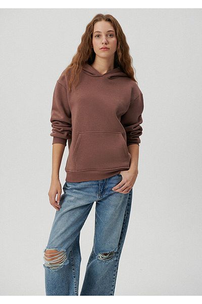 AtegeWear Φούτερ Unisex με 3 νήματα ανυψωμένο καφέ Basic