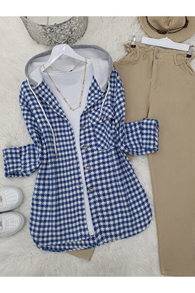 Modamorfo Houndstooth Pattern Single Pocket Lumberjack Shirt