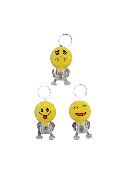 Genel Markalar Emoji Işıklı Anahtarlık (10 ADET)