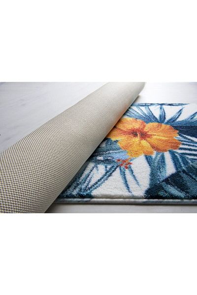 Confetti Hibiscus 50X57 Orange Bathroom Rug