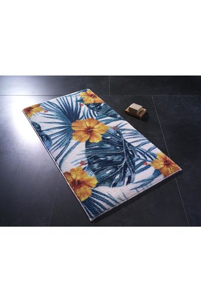 Confetti Hibiscus 50X57 Orange Bathroom Rug