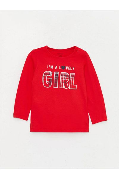 LC Waikiki LCW baby Crew Neck Long Sleeve Printed Baby Girl Pajama Set