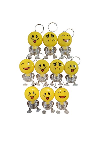 Genel Markalar Emoji Işıklı Anahtarlık (10 ADET)