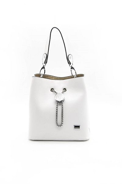 Silver Polo Silver & Polo White - Geantă de damă Sp967 albă