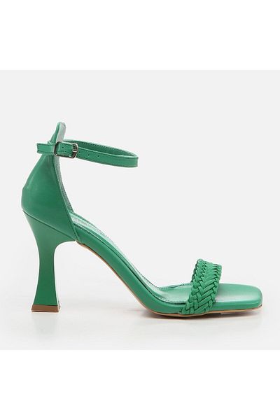 Hotiç Grüne Damen-Sandalen mit Absatz
