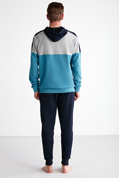 U.S. Polo Assn. Ανδρική αθλητική φόρμα με κουκούλα Uspa Text Printed 2 Thread με μανίκια και μανσέτες στα πόδια