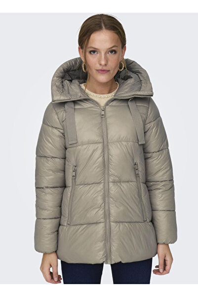 ONLY Açık Kahve Kadın Mont ONLNEWSCARLETT HOOD PUFFER CC OTW