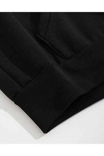 AFROGİYİM Unisex Plain Unprinted Oversize Fleece Zipper Cardigan