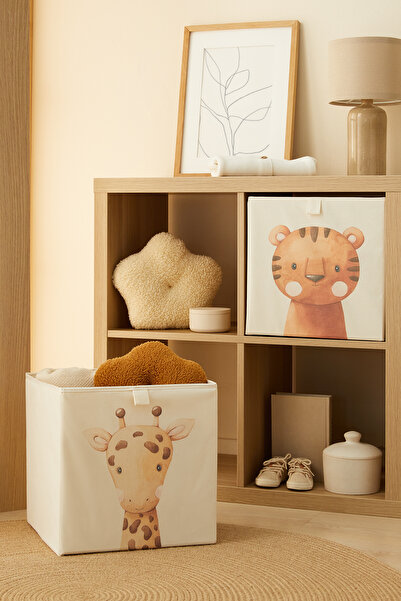 Ocean Home Textile 2 قطعة حيوانات لطيفة لغرفة الأطفال صندوق تخزين منظم للألعاب 33x30x33