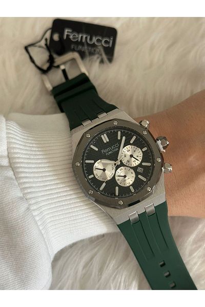 Ferrucci Fc14345.06 Green Color Steel Cord 3 Atm Waterproof Function Men's Wristwatch