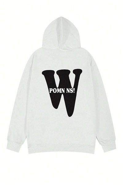 MODAGEN Λευκό φούτερ Unisex W Pomn με κουκούλα με κουκούλα