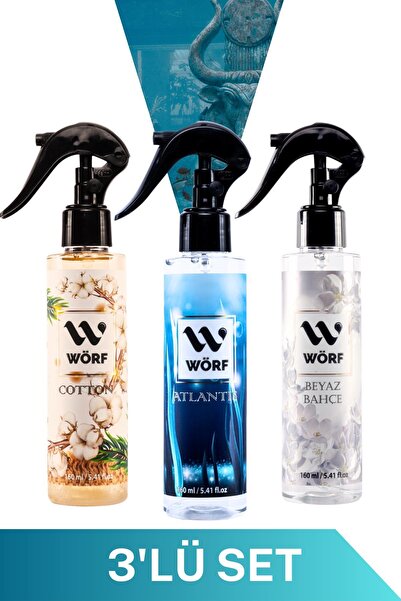 WÖRF Oda Araç Ortam Kokusu Cotton, Atlantis, Beyaz Bahçe 160 Ml