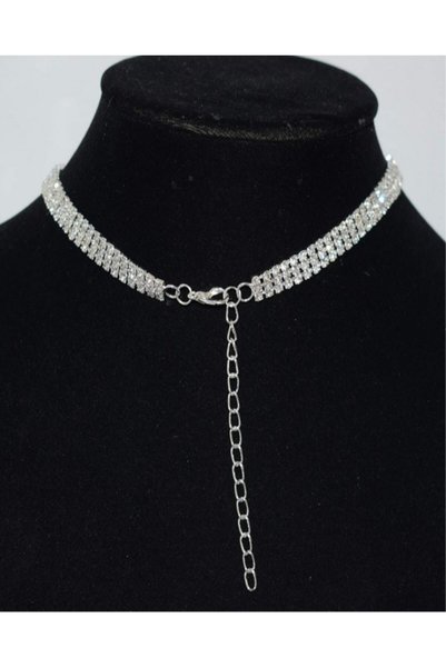 muptejewelry 3 Sıra Zirkon Taşlı Küpe Kolye Set