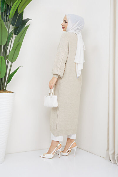 Pamuk Butik Γυναικεία Πλεκτή Ζακέτα με Πλεκτό Μοτίβο με Κουμπιά