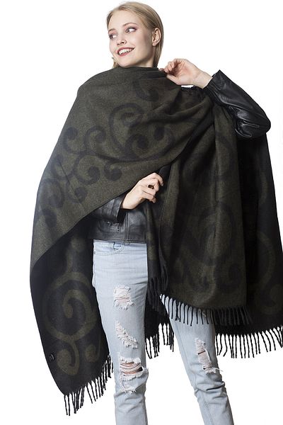 Forum Fashion P001 Keel Patterned Jacquard Poncho
