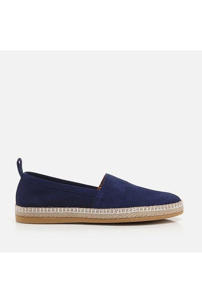 Hotiç Navy Blue Genuine Leather Men's Loafer