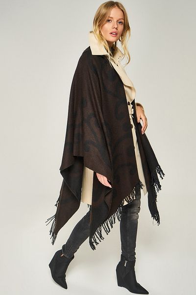 Forum Fashion P001 Keel Patterned Jacquard Poncho