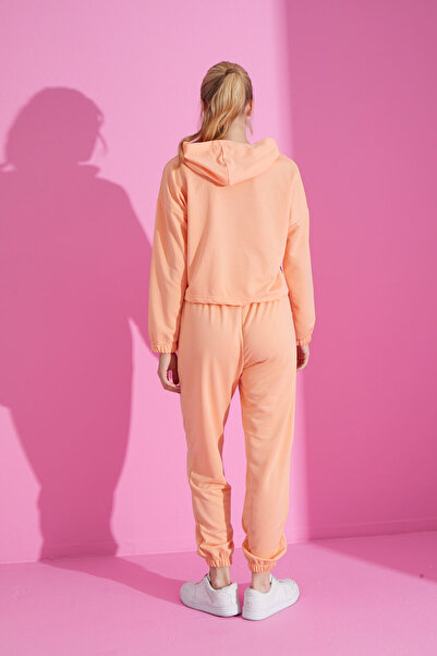 pijamacity Turuncu Renk Rahat Esnek Eşofman Takımı