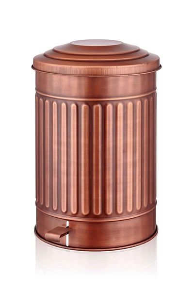 LUCKYHOMES Galvaniz 37 Lt Large Size - Μεταλλικός Κάδος Απορριμμάτων με Χάλκινο Μηχανισμό Πεντάλ