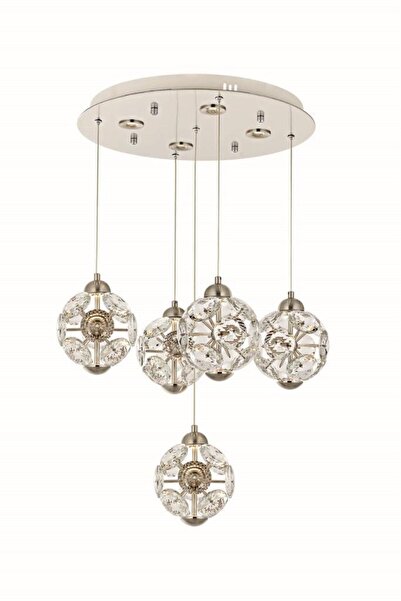 Eray Aydınlatma 2020-4+1 5li Krom Sarkıt Led Avize