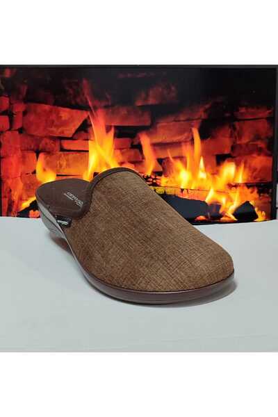 Ceyo Kadın Ev Terliği Polar Kumaş Malzeme Hafif Topuklu Ortopedik Model