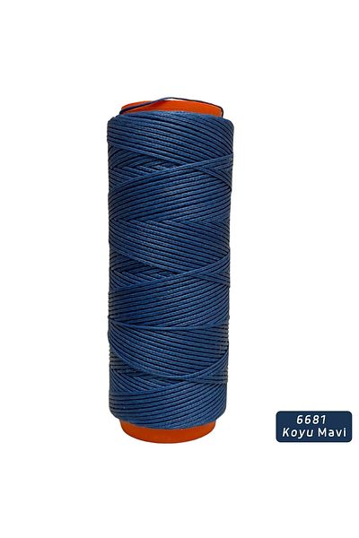 ipekbazaar Waxed Thread 0.8 Mm-100 Mt Waxed Thread Jewelry Leather Hobby Saddler Thread Bag Thread, Dark Blue