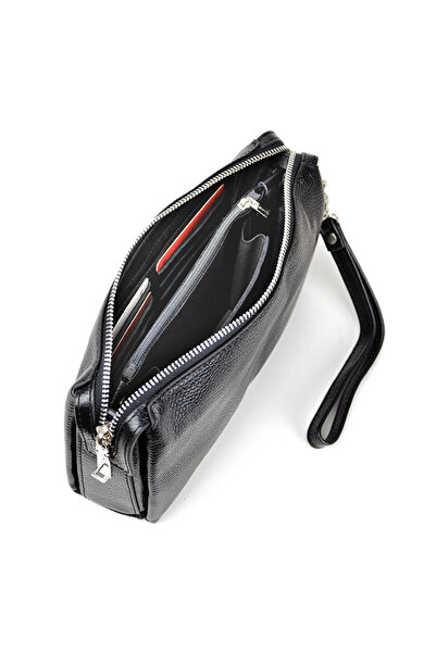 Eminsa Men's Black Genuine Leather Encrypted Handbag