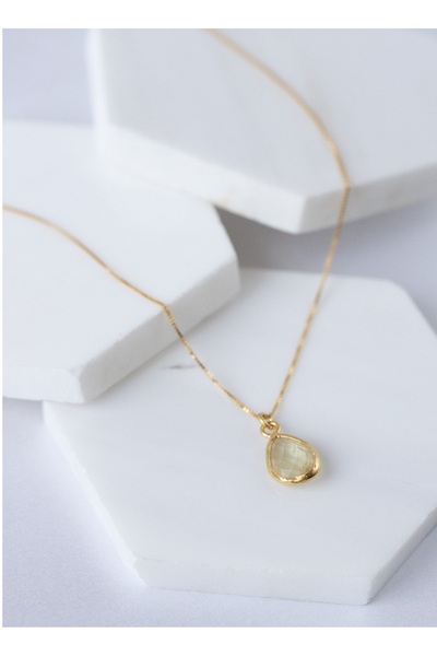 art and crafts jewelry Kasım Burç Taşı Sitrin 925 Gümüş Kolye