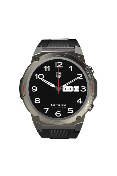 HiFuture Mix2 Black Sports Tracking - Bluetooth 5.2, Ip68, 1.43 Inch Amoled, 36mm Smartwatch