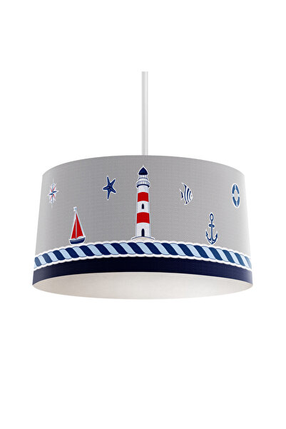 MEKTA HOME BEBEK VE ÇOCUK ODASI Denizci Desenli Lacivert Gri Avize